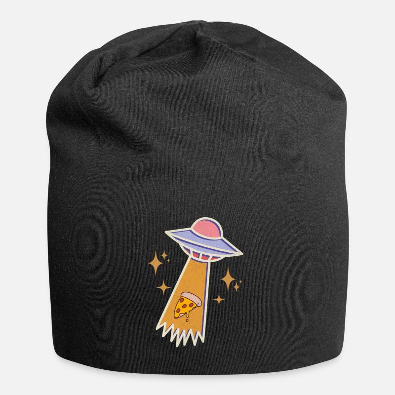 Ufo Pizza - Jersey-Beanie - Schwarz