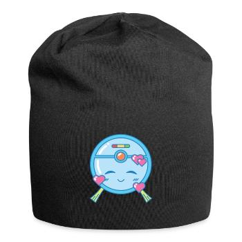 Liebenswerter Saugroboter Kawaii - Jersey-Beanie - Schwarz - Vorne