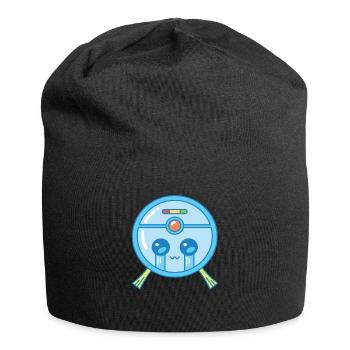Trauriger Saugroboter Staubsauger Kawaii - Jersey-Beanie - Schwarz - Vorne