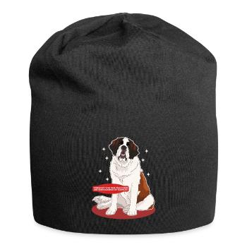 Bernhardiner Frauchen St. Bernhardshunde Geschenk - Jersey-Beanie - Schwarz - Vorne