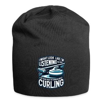 I Might Look Like I'm Listening To You Curling - Jersey Beanie - black - Front