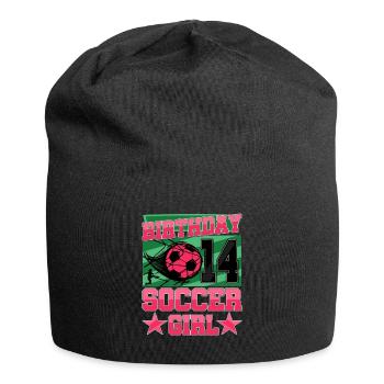 14th birthday Girl Soccer 14 Years Old Gifts - Jersey-Beanie - Schwarz - Vorne