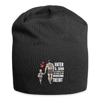 Father & Son a Crazy Team Partner Look - Jersey Beanie - black - Front