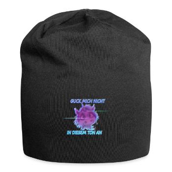 Glitc 80er style Einhorn - Guck mich nicht in dies - Jersey-Beanie - Schwarz - Vorne