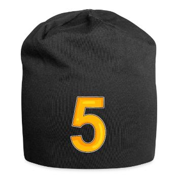 Zahl 5 - Jersey-Beanie - Schwarz - Vorne