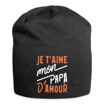 Belle idée cadeau fete des pères anniversaire papa - Bonnet en jersey - noir - Devant