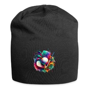 Bunter Golfer Golfspieler Golfer Golfer - Jersey-Beanie - Schwarz - Vorne