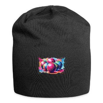 Joueur de pétanque coloré Boules Pentanque - Bonnet en jersey - noir - Devant