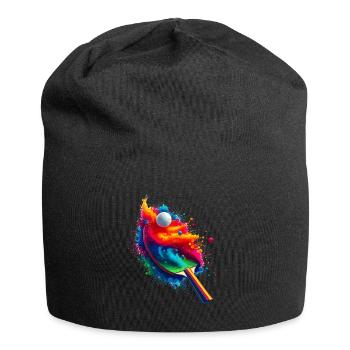 Splash Art Tischtennisspieler Tischtennisschläger - Jersey-Beanie - Schwarz - Vorne
