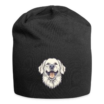Kuvasz | Cartoon Artwork - Jersey-Beanie - Schwarz - Vorne