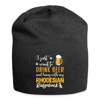 Rhodesian Ridgeback ENVIE JUSTE DE BOIRE DE LA BIÈRE - Bonnet en jersey - noir - Devant