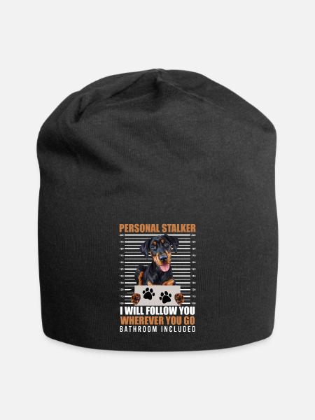Doberman propriétaire PERSONAL STALKER Drôle - Bonnet en jersey - noir