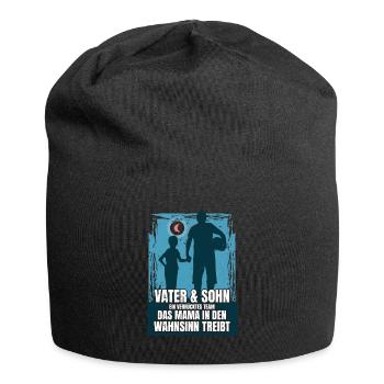 Father & Son a Crazy Team Partner Look - Jersey Beanie - black - Front