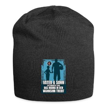 Father & Son a Crazy Team Partner Look - Jersey Beanie - charcoal grey - Front