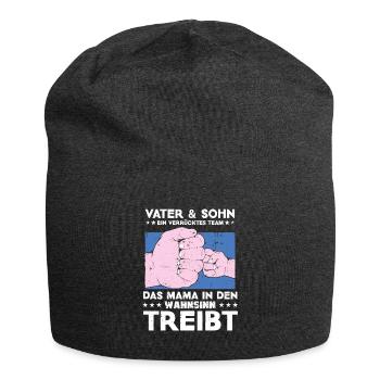 Father & Son a Crazy Team Partner Look - Jersey Beanie - charcoal grey - Front