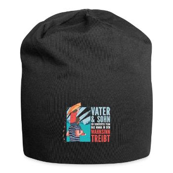 Father & Son a Crazy Team Partner Look - Jersey Beanie - black - Front