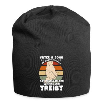 Father & Son a Crazy Team Partner Look - Jersey Beanie - black - Front