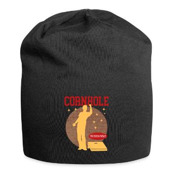 Cornhole Player Bean Bag Blind Hole Cadeau - Bonnet en jersey - noir - Devant