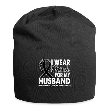 Tragen Sie Schwarz Für Ehemann Melanoma Cancer - Jersey-Beanie - Schwarz - Vorne