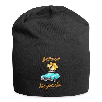 Retro Convertible Saying Sun Kisses The Skin Convertible - Jersey Beanie - black - Front