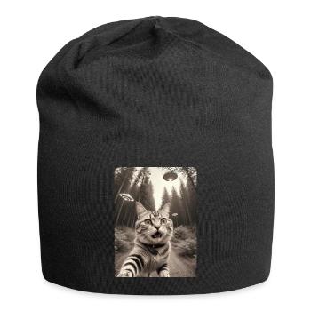 Selfie de chats avec la conception d’un vaisseau spatial extraterrestre - Bonnet en jersey - noir - Devant