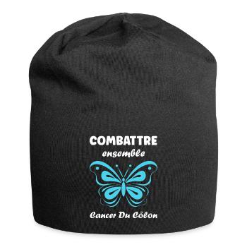 Sensibilisation au cancer du côlon - Bonnet en jersey - noir - Devant