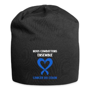 Sensibilisation au cancer du côlon - Bonnet en jersey - noir - Devant