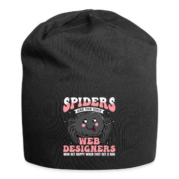 Tarantula Terrarium Amphibian Spider - Jersey Beanie - black - Front