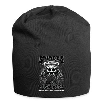 Tarantula Terrarium Amphibian Spider - Jersey Beanie - black - Front