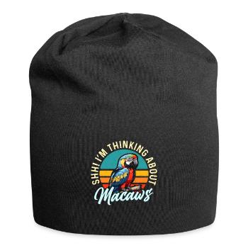 Macaw Bird Shh I'm Thinking About Parrot Macaw - Jersey-Beanie - Schwarz - Vorne