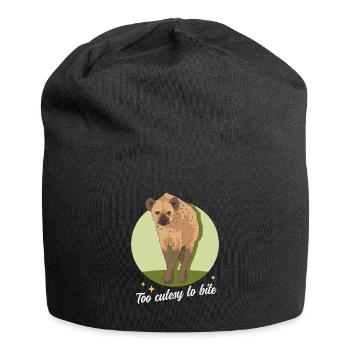 Hyène hyène tacheté hyène cadeau - Bonnet en jersey - noir - Devant
