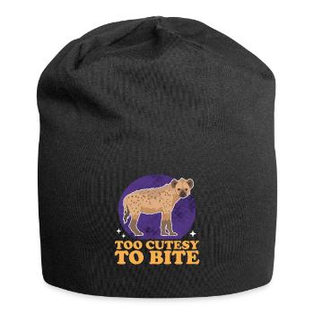Hyène, hyène tachetée, cadeau de hyène - Bonnet en jersey - noir - Devant