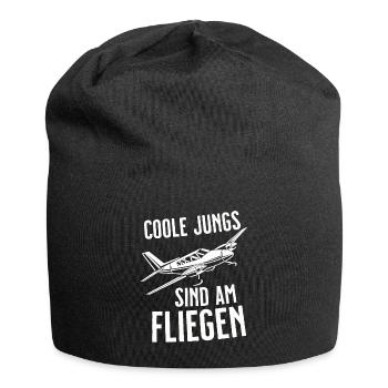 Airplane Tshirt Men's Helicopter Pilot Airplane - Jersey Beanie - black - Front