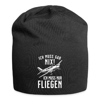 Airplane Tshirt Men's Helicopter Pilot Airplane - Jersey Beanie - black - Front