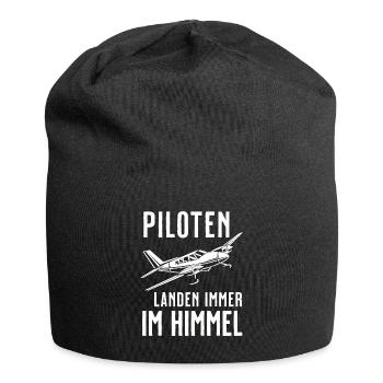 Airplane Tshirt Men's Helicopter Pilot Airplane - Jersey Beanie - black - Front