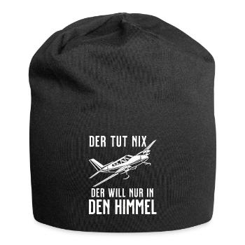 Airplane Tshirt Men's Helicopter Pilot Airplane - Jersey Beanie - black - Front