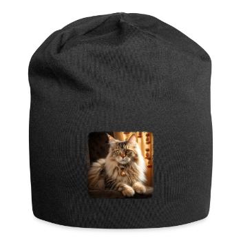 Siberian Cat Sibirische Katze - Jersey Beanie - black - Front
