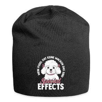 My poodle has no quirks dog mistress master - Jersey Beanie - black - Front