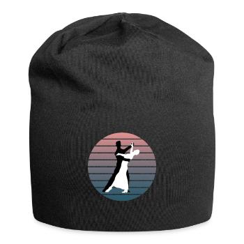 Weiß-Schwarz Tanzpaar Eleganz in Bewegung Geschenk - Jersey-Beanie - Schwarz - Vorne