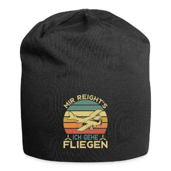 Airplane Tshirt Men's Helicopter Pilot Airplane - Jersey Beanie - black - Front