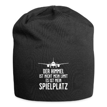 Flugzeug Tshirt Herren Helikopter Pilot Flieger - Jersey-Beanie - Schwarz - Vorne