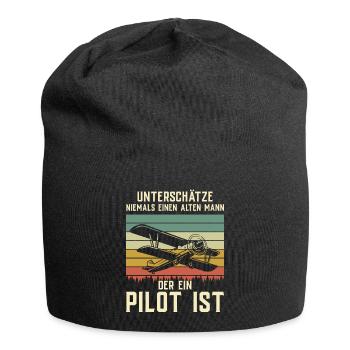 Airplane Tshirt Men's Helicopter Pilot Airplane - Jersey Beanie - black - Front