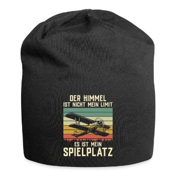 Flugzeug Tshirt Herren Helikopter Pilot Flieger - Jersey-Beanie - Schwarz - Vorne