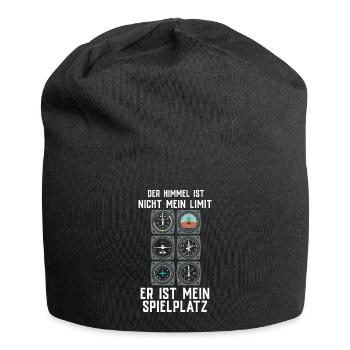 Flugzeug Tshirt Herren Helikopter Pilot Flieger - Jersey-Beanie - Schwarz - Vorne