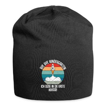 Bye Bye Kindergarten I'm Jetting Into 1st Grade - Jersey Beanie - black - Front