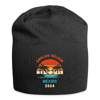 Mexiko Urlaub 2024 Mittelamerika Idee - Jersey-Beanie - Schwarz - Vorne