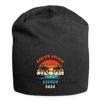 Azoren Urlaub 2024 Atlantik Insel Idee - Jersey-Beanie - Schwarz - Vorne