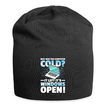 Why Was The Computer cold Left Its Windows Open - Jersey-Beanie - Schwarz - Vorne
