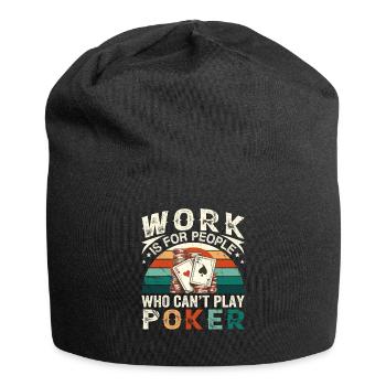 Joueurs de poker, amateurs de jeux de cartes, - Bonnet en jersey - noir - Devant
