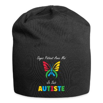Soyez patient avec moi je suis autiste - Bonnet en jersey - noir - Devant